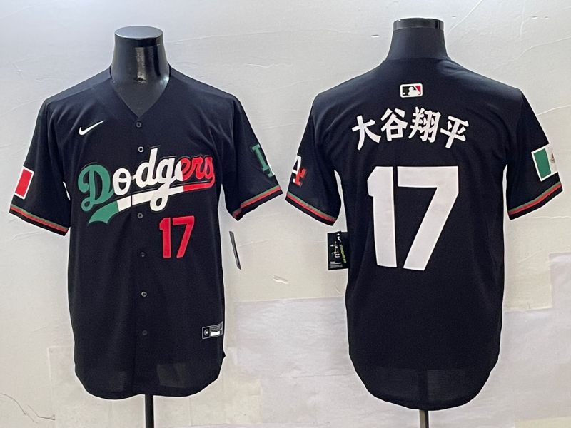 Men Los Angeles Dodgers #17 Ohtani Black Mexico Nike 2025 MLB Jersey style 4